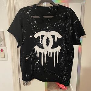 chanel splatter pair tee - cut out - L